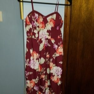 Red floral jumpsuit